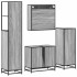 Set de muebles de baño 4 pzas madera contrachapada gris