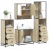 Juego de muebles de baño 4 pzas contrachapada roble