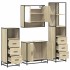 Juego de muebles de baño 4 pzas contrachapada roble