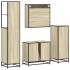 Juego de muebles de baño 4 pzas contrachapada roble