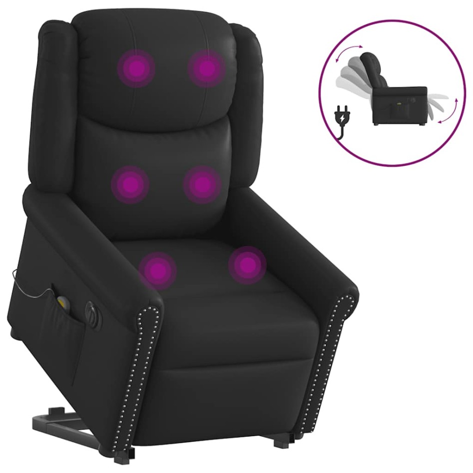 Sillón de masaje elevable eléctrico negro