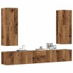 Muebles de TV de pared 5 uds madera vieja madera de ingeniería