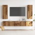 Muebles de TV de pared 5 uds madera vieja madera de