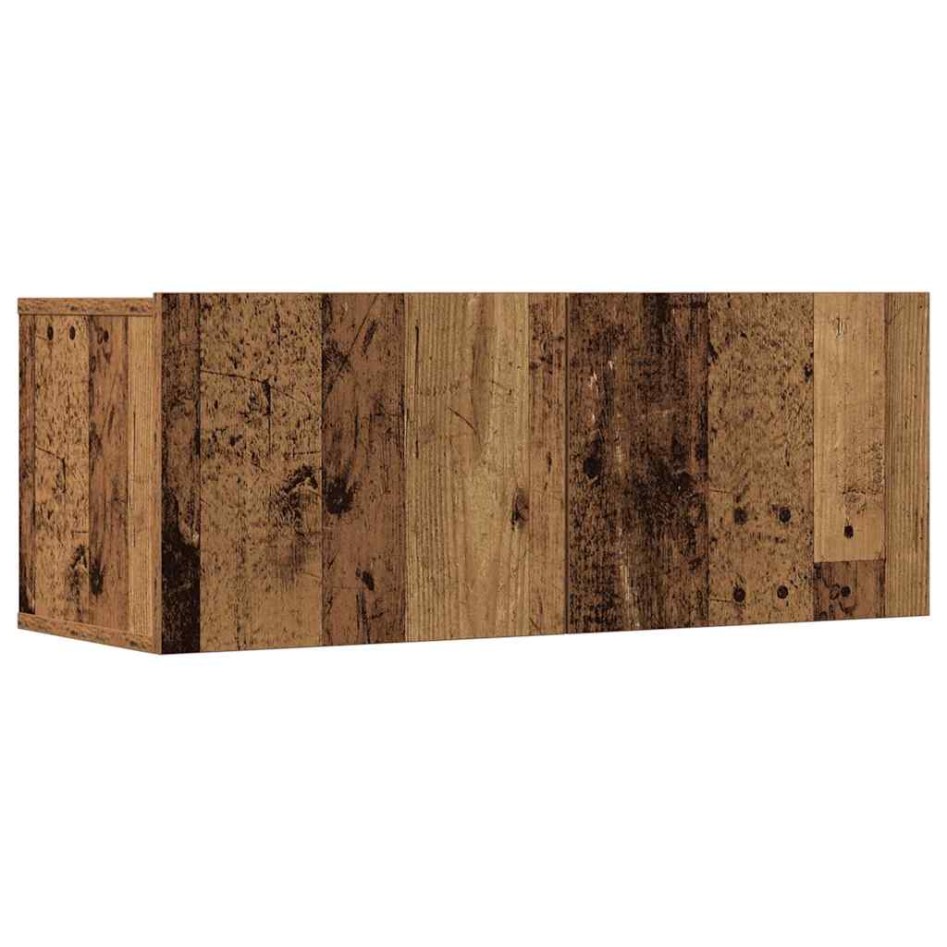 Conjunto de mueble de TV 7 piezas montado la pared madera