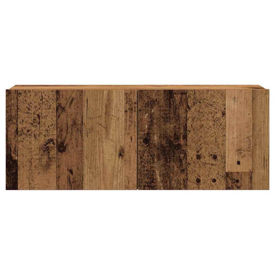 Conjunto de mueble de TV 7 piezas montado la pared madera