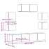 Conjunto de mueble de TV 7 piezas montado la pared madera