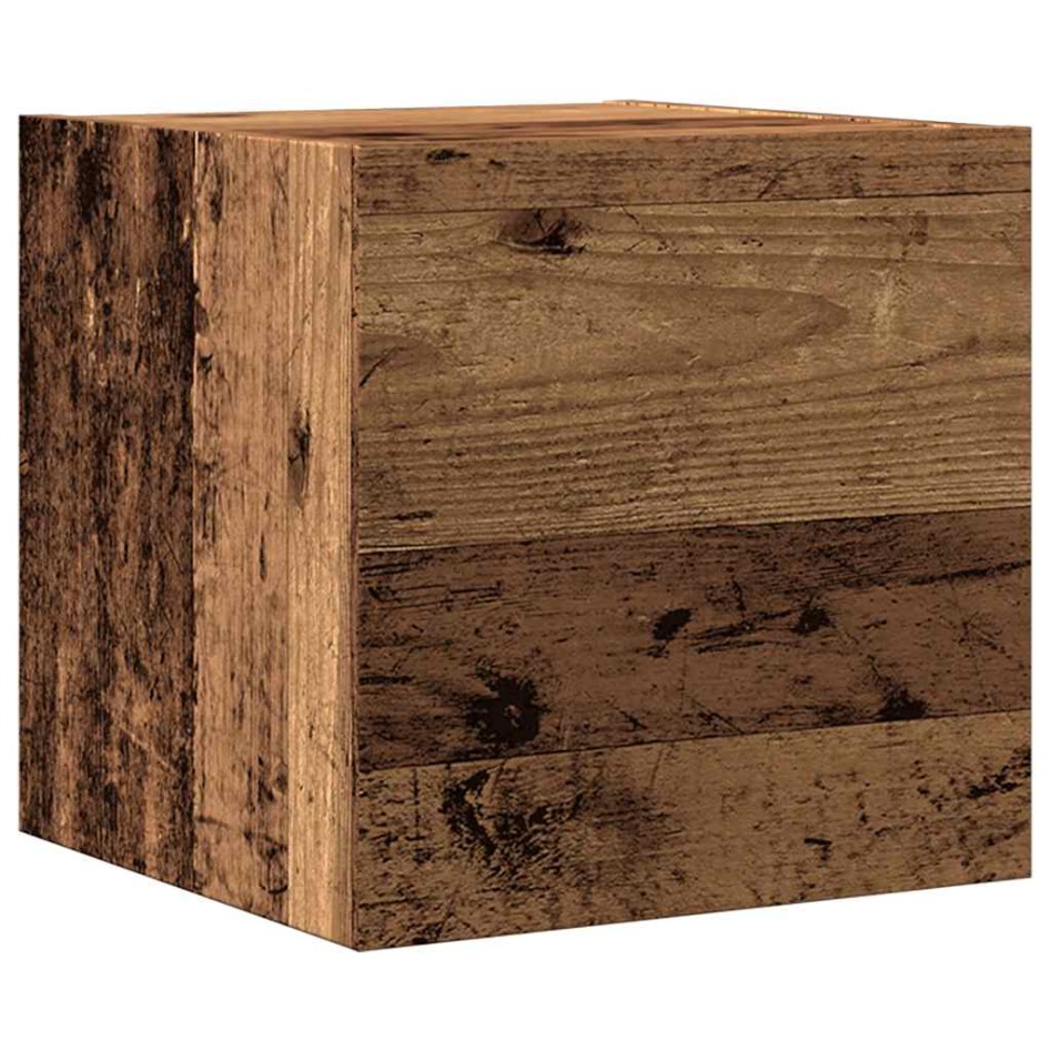 Conjunto de mueble de TV 4 piezas montado la pared madera