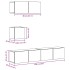 Conjunto de mueble de TV 4 piezas montado la pared madera