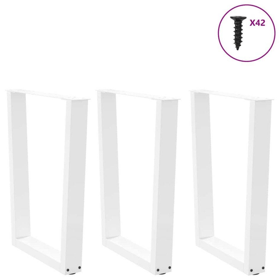 Patas para mesa de comedor forma V 2 uds blanco 70x(72-73,3)