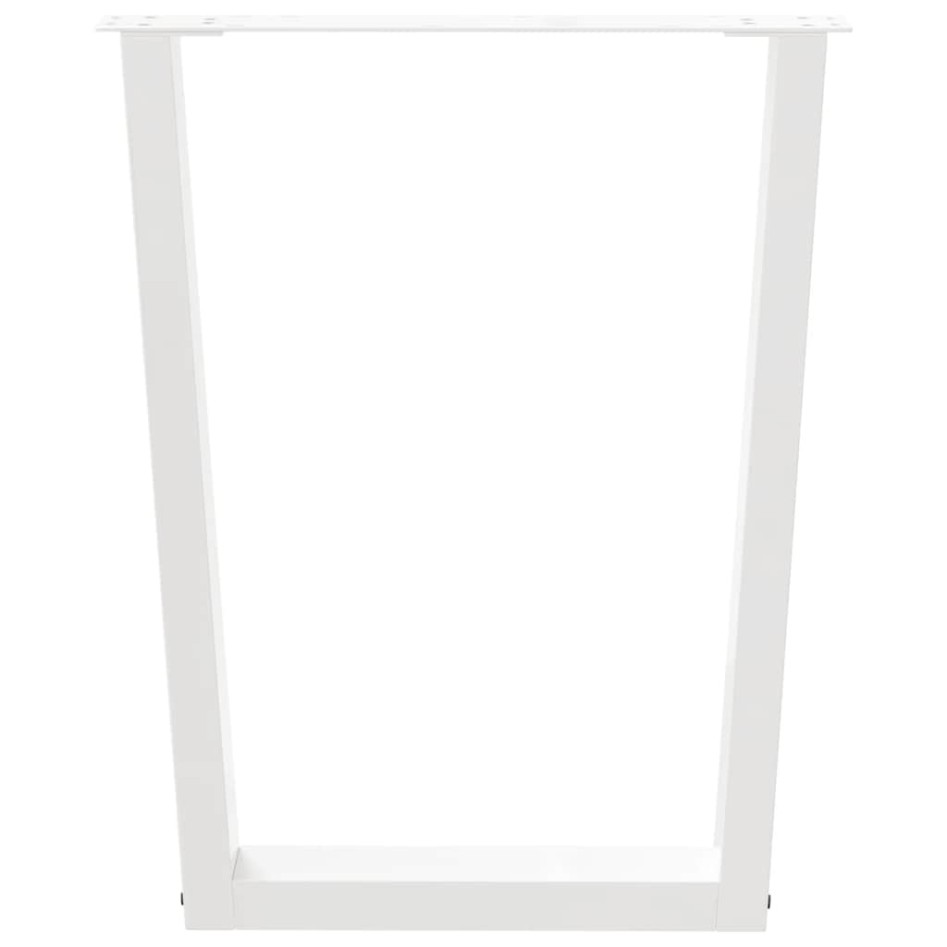 Patas para mesa de comedor forma V 2 uds blanco 70x(72-73,3)