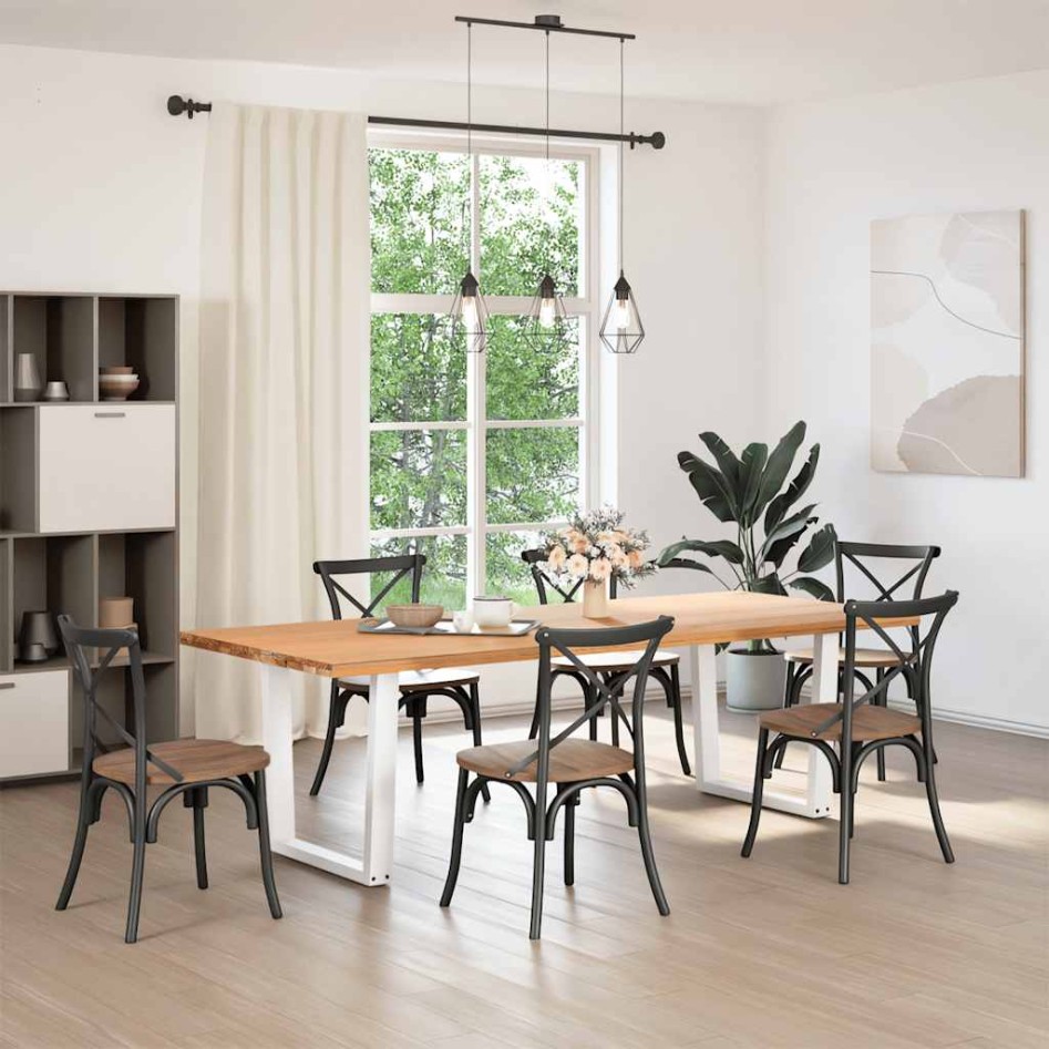 Patas para mesa de comedor en forma de V 2 uds blanco