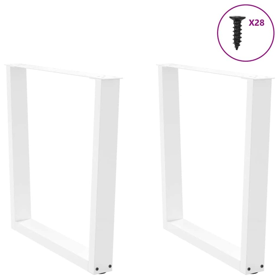 Patas para mesa de comedor en forma de V 2 uds blanco