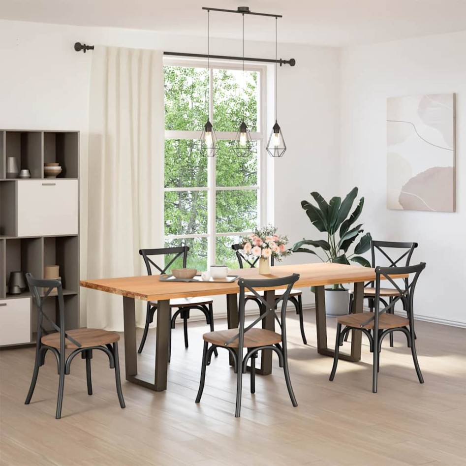 Patas para mesa de comedor en forma de V 3 uds acero