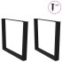 Patas mesa comedor forma V 2uds acero negro 100x(72-73,3)