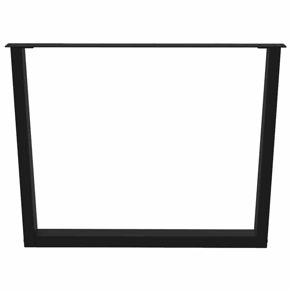 Patas mesa comedor forma V 2uds acero negro 100x(72-73,3)