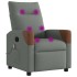 Sillón de masaje reclinable de tela gris