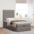 Cama otomana con colchón tela gris pardo 100x200