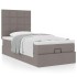 Cama otomana con colchón tela gris pardo 100x200