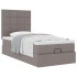 Cama otomana con colchón tela gris pardo 100x200