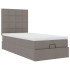 Cama otomana con colchón tela gris pardo 100x200