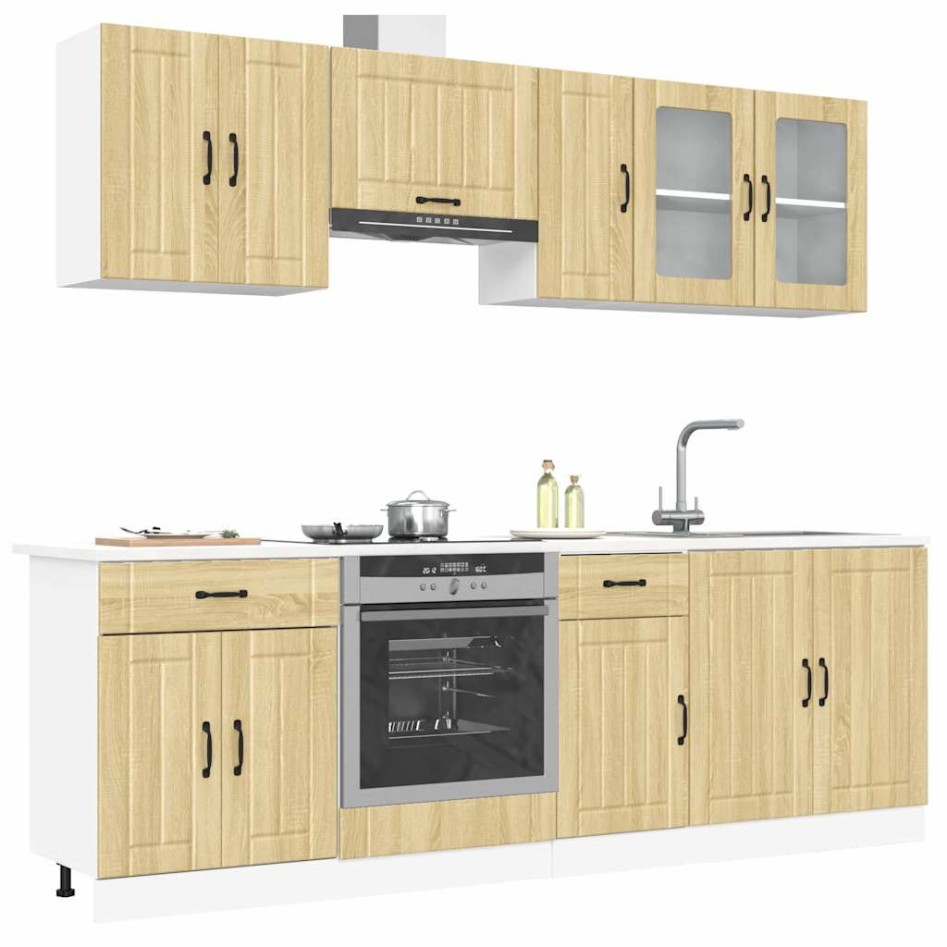Mueble cocina Kalmar roble sonoma 8 pzas madera