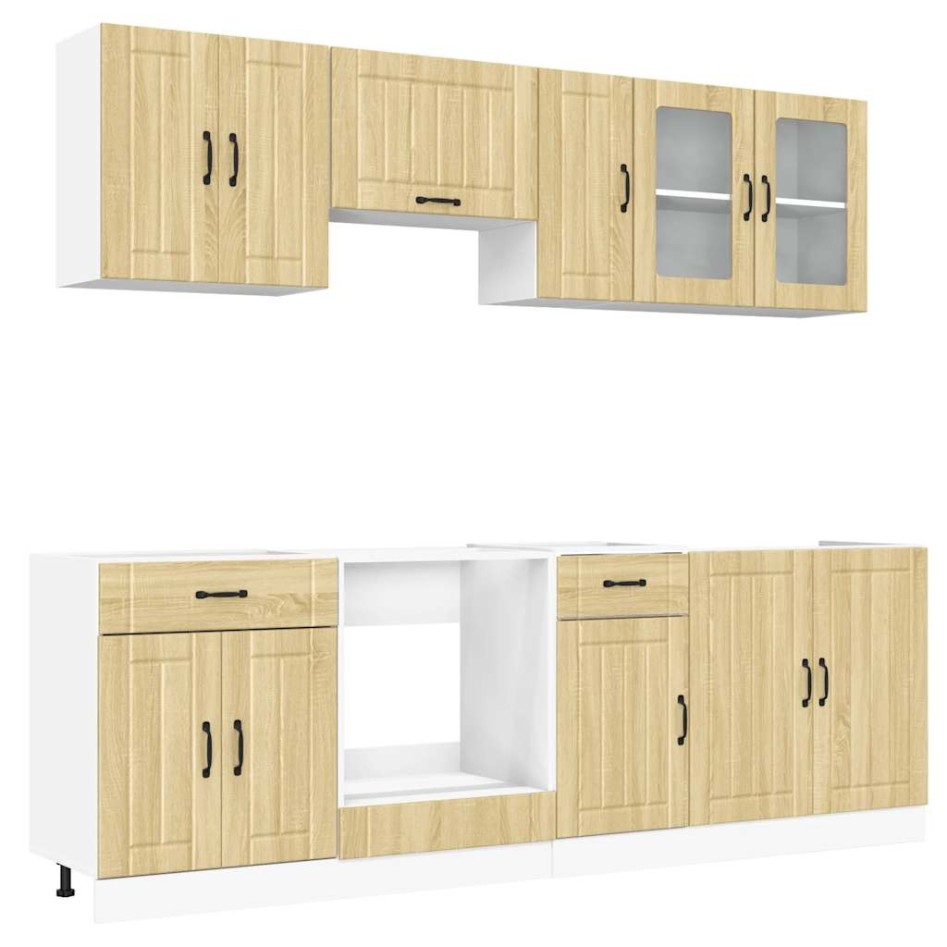 Mueble cocina Kalmar roble sonoma 8 pzas madera