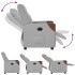 Sillón reclinable eléctrico de tela gris
