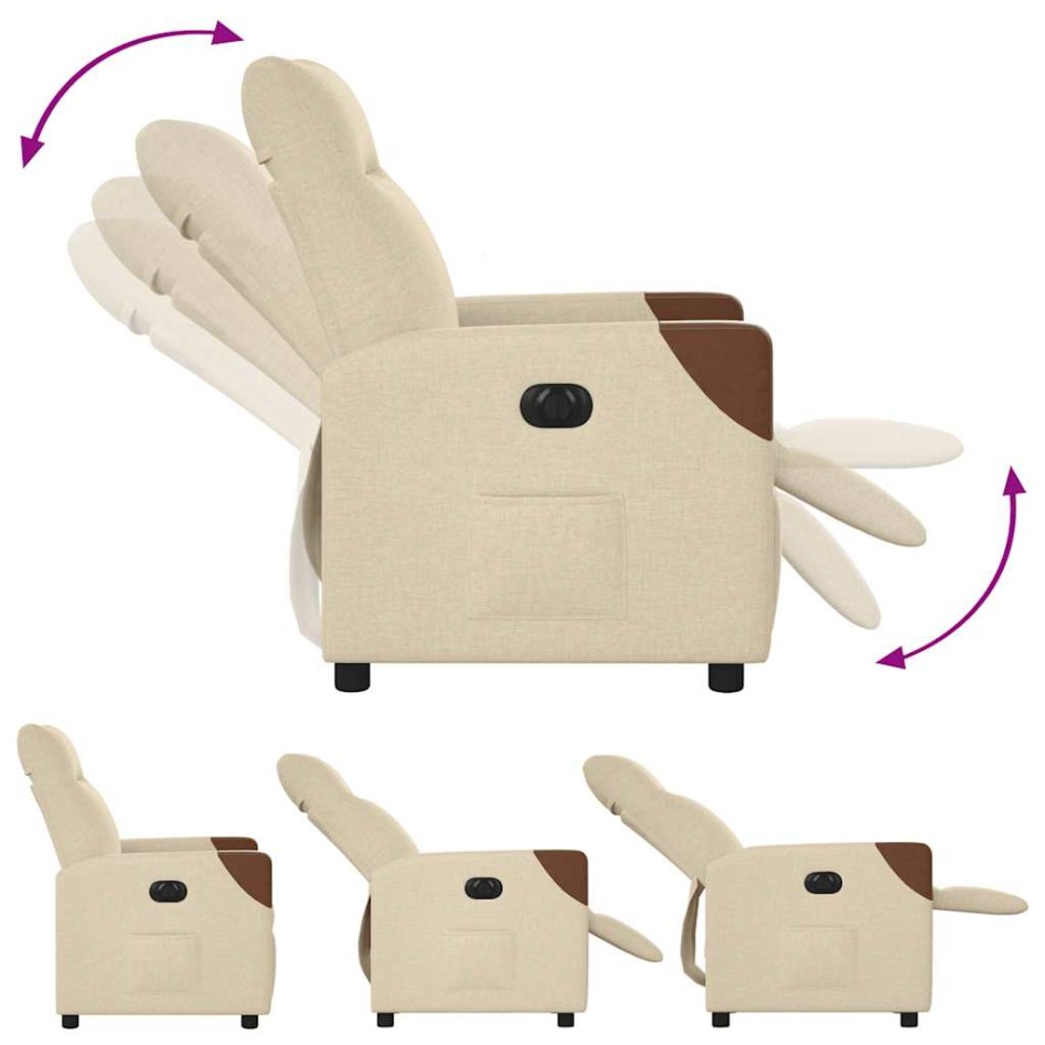 Sillón reclinable eléctrico de tela