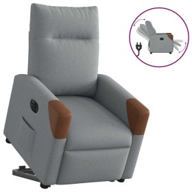 Sillón eléctrico reclinable elevable de tela gris
