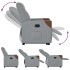Sillón eléctrico reclinable elevable de tela gris