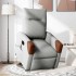 Sillón de masaje eléctrico reclinable elevable tela gris