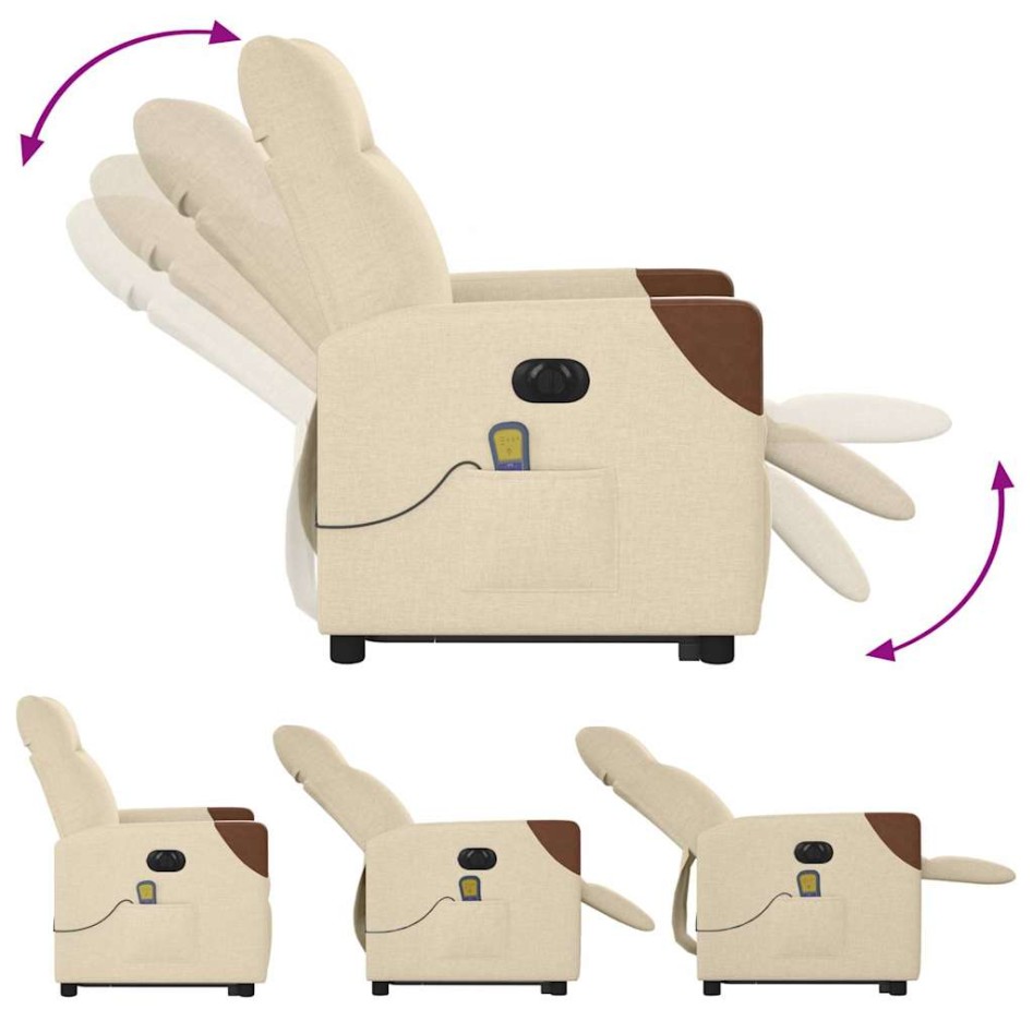 Sillón de masaje eléctrico reclinable elevable tela