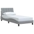 Estructura de cama sin colchón tela gris claro 90x190