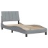 Estructura de cama sin colchón tela gris claro 90x190