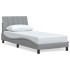 Estructura de cama sin colchón tela gris claro 90x200