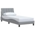 Estructura de cama sin colchón tela gris claro 90x200