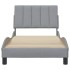 Estructura de cama sin colchón tela gris claro 90x200