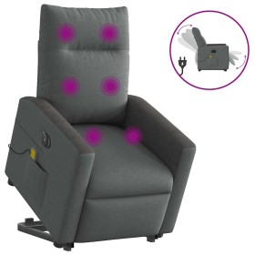 Sillón de masaje eléctrico reclinable elevable tela gris