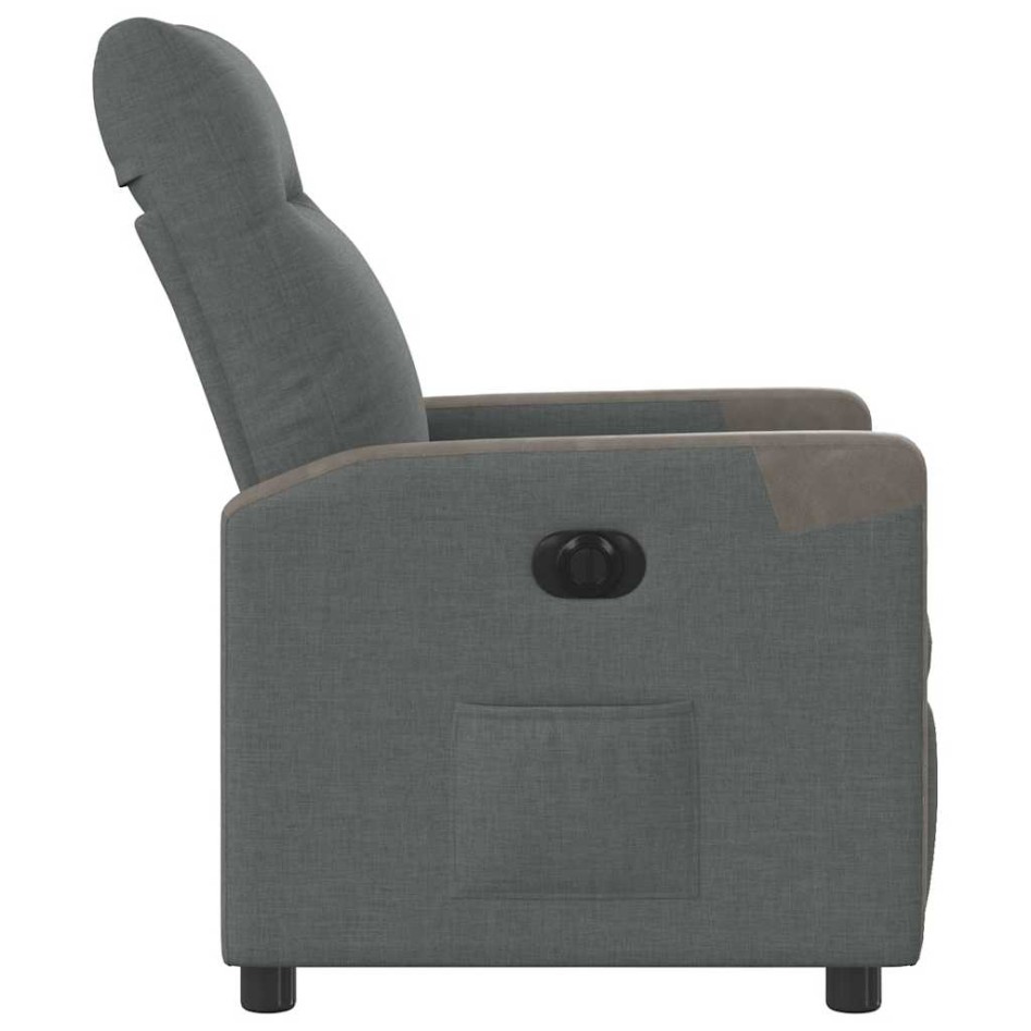 Sillón reclinable eléctrico de tela gris
