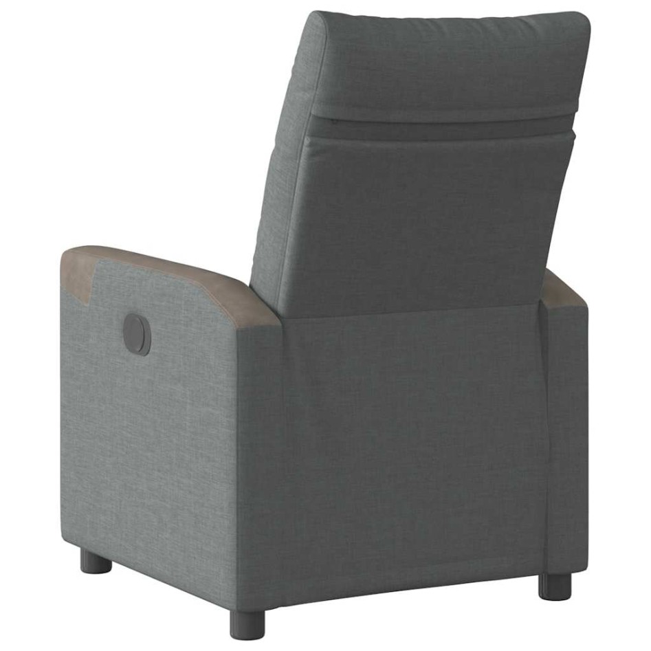Sillón reclinable eléctrico de tela gris