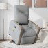 Sillón de masaje reclinable de pie de tela gris