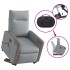 Sillón de masaje reclinable de pie de tela gris