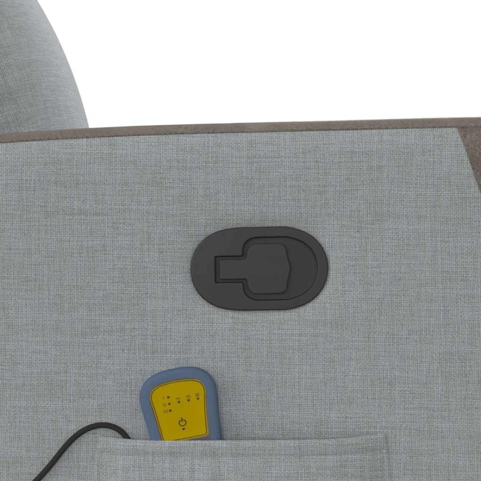Sillón de masaje reclinable de pie de tela gris