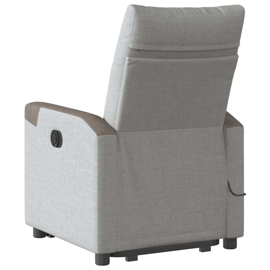 Sillón de masaje eléctrico reclinable elevable tela gris