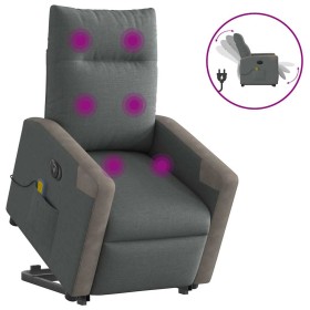 Sillón de masaje eléctrico reclinable elevable tela gris