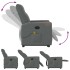 Sillón de masaje eléctrico reclinable elevable tela gris