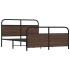 Estructura de cama sin colchón metal marrón roble 150x200