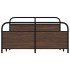 Estructura de cama sin colchón metal marrón roble 150x200