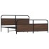 Estructura de cama sin colchón metal roble marrón 200x200