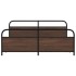 Estructura de cama sin colchón metal roble marrón 200x200
